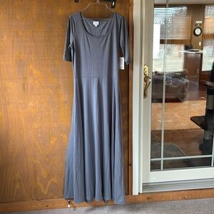 Maxi Lularoe dress solid gray color. New with tags